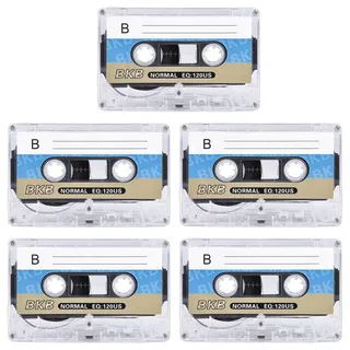 5 Stück Audio Kassetten Leer, Rauscharm Audiokassetten,Musikkassette | Musikkassetten,Leere Kassetten,Geeignet für Vorlesungen, 86 Min,Seminare und tägliche Aufzeichnungen