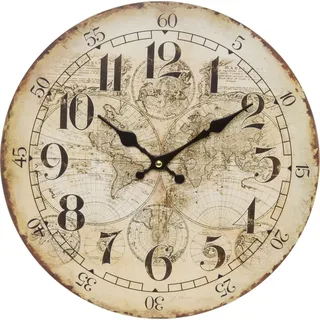 Myflair Möbel & Accessoires Wanduhr »"Wasmut"«, rund Ø 34cm, Vintage Optik, dekorativ in Küche & Wohnzimmer,