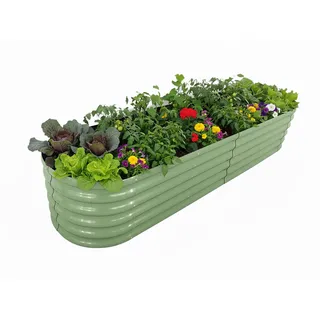 Relaxdays Hochbeet Metall halbrund XXL 240 x 60 x 45 cm Türkis