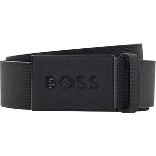 Ledergürtel BOSS "Boss_Icon-S1_Sz40", Herren, Gr. 85, schwarz (schwarz001), Leder, Gürtel Ledergürtel, mit BOSS-Logo-Prägung auf der Koppelschließe