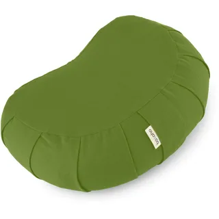 basaho CRESCENT Zafu Meditationskissen Yogakissen | Bio-Baumwolle | Buchweizenschalen | Abnehmbarer und waschbarer Bezug (Blattgrün)