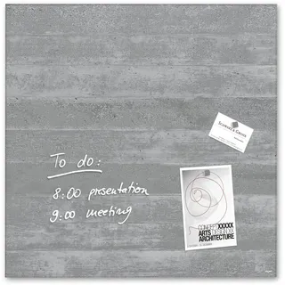 Sigel GL169 Premium Glas-Magnettafel 48 x 48 cm Motiv Schiefer-Stone hochglänzend, SGS geprüft, einfache Montage, incl. 3 Magnete, Artverum