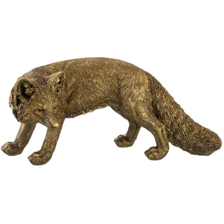 Gilde Figur Fabian - Fuchs aus Kunstharz - bronzefarben - Breite 49cm - Deko - Skulptur - Tierfigur - Wohnaccessoire - Geschenkidee - Sammlerstück