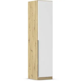 Rauch Möbel Alabama, Kleiderschrank für Schlafzimmer, Kinderzimmer, Wohnzimmer, Garderobe, Flur, 1-türig, mit Zubehör Basic, Farbe Weiß/Eiche Artisan, Holz, Breite 47 cm