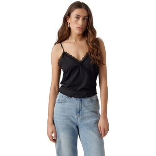 VERO MODA Damen VMDITTE Singlet Crop JRS NOOS Top, Black, M