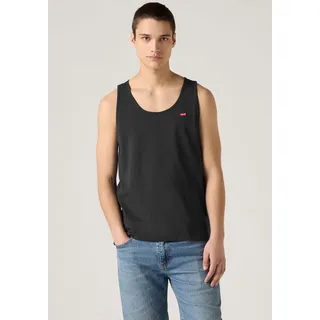 Tanktop LEVI'S "LSE HOUSEMARK TANK", Damen, Gr. L, schwarz phantom, Jersey, Obermaterial: 100% Baumwolle, unifarben, regular fit normal, Rundhals, Tops Tanktop, mit Logo Stickerei, Topseller