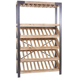 MCW Weinregal Braun, Schwarz , Holz , 114x189x39 cm , Weinregale