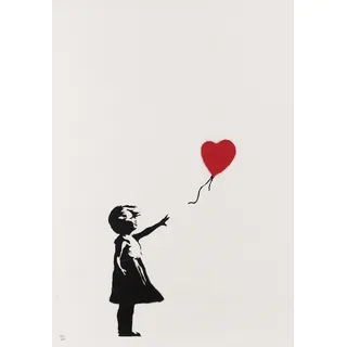 Theissen Banksy Girl With Red Heart Balloon Poster Print - Matte Poster Frameless Gift 11 x 17 Zoll (28 cm x 43 cm) *IT-00164