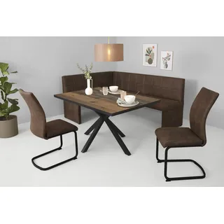 Hela »SPREE« 4 Stk. tlg. Esstisch 140x90 cm mit Dickkante, Microfaserbezug,