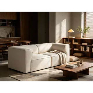 Tatyana Modulsofa Creme-Beige : Ecksofa für kleine Räume & 2-Sitzer Set, Massivholzrahmen