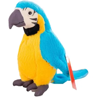 Trayosin Plüschtier Papagei Stofftier, Kawaii Papagei Plüsch, Realistisch Kuscheltier, Plüschkissen Weiches Spielzeug Wurfkissen Schmusetier Geschenk für Kinder Mädchen Jungen,28cm (Blau)