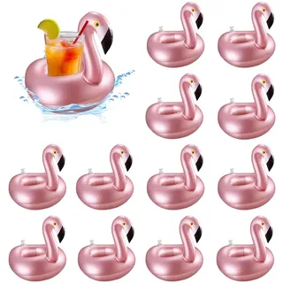 Aufblasbare Getränkehalter Flamingo,12 Stück Getränkehalter Pool Flamingo,aufblasbare Getränkehalter Set,aufblasbares Pool Getränkebecher für Sommer Beachparty Pool Hawaii Party (B)