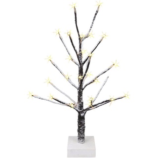 I.GE.A. Dekobaum »Künstlicher Weihnachtsbaum, Kunstbaum, Weihnachtsdeko«, mit Kunstschnee und LED Beleuchtung auf Holzfuß, braun, Höhe ca. 65 cm, braun