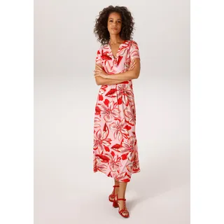 Aniston CASUAL Sommerkleid Geblümt Rosa/Rot 48