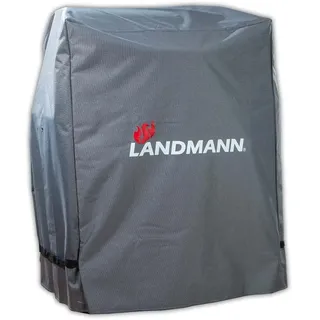 LANDMANN | Grill-Schutzhülle | Grillabdeckung | Wetterfest | M | Grau | Wasserdicht | UV-beständig | Kälteschutz bis -20 °C | Für Geräte mit Aufbaumaßen von ca. 60 x 80 x 120 cm (L x B x H)