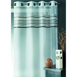 Homemaison HM691348862 Gardine, gestreiftes Muster Oben eingewebt, Taupe