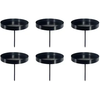 Anlising Kerzenhalter Stumpenkerzen Stecken, 6PCS Adventsteller Kranz zum Stecken 8CM, Kerzenhalter Adventskranz Schwarz, kerzenhalter zum Stecken, für Kranz, Dekoration (Schwarz)