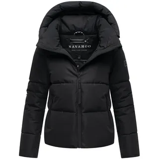 Steppjacke NAVAHOO "Steppjacke Frostherz XIV", Damen, Gr. L, schwarz, Obermaterial: 100% Polyester PES.  Obermaterial: Futter: 100% Polyester PES. 100% Polyester PES., gerade hüftbedeckend, hoch geschlossener Ausschnitt, Ärmel ohne Ärmelschlitz normaler Saum, Jacken Steppjacke, Kurze gesteppte Damen Winterjacke mit abnehmbarer Kapuze