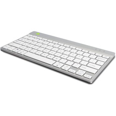 R-Go Compact Break Tastatur, Bluetooth 5.0, QWERTY US Layout, Mit Anti-RSI Software, Ergonomische flaches Design, Kompatibel mit Windows/Microsoft/Linux/Mac, Weiss