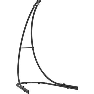 Fortuna Lai Gestell für Hängesessel in C-Form Metall Ständer mit Sockel für Hängesitz Hängestuhl, Hängeschaukel Hängemattengestell bis 150kg, Hängestuhlgestell für Indoor Outdoor Balkon, Terrasse Schwarz - Schwarz