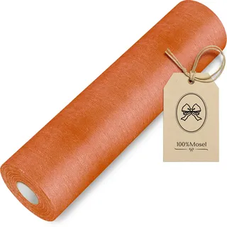 100%Mosel Vlies Tischläufer, in Terracotta (30 cm x 25 m), dekoratives Tischband, edle Tischdeko für Geburtstage & Hochzeiten, Bunte Dekoration zu besonderen Anlässen