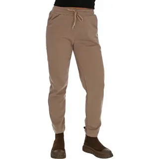 Damen Stoffhose Turn-Up Leinenhose Chino Freizeit Hose Baumwolle mit Kordelzug 2 Taschen Khaki L/XL