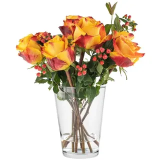 TREND FOR HOME Tulpenvase H: 19 cm Blumenvase Glas Große Vase für Rosen Glasvase Rund Vase für Tulpen Amaryllis Vasee Gross Rosenvase Runde Glasvase Durchsichtige Vasee | ⌀ 14.2 cm | Alyssa