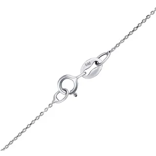 SILVEGO Damen Halskette aus 14 Karat 585 Weißgold Feine Kette 0,8 mm