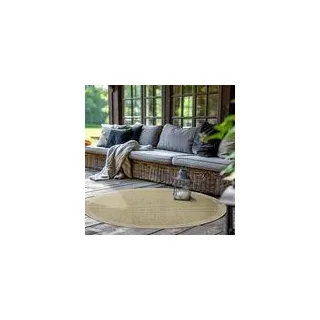 Outdoor Teppich Wetterfest Terrasse Balkon Garten Küchenteppich Einfarbiges Design Flachgewebe Sisal Look Waschbarer Teppich Verschiedene Große : 200 X 200 cm , Farbe : Grün - Grün