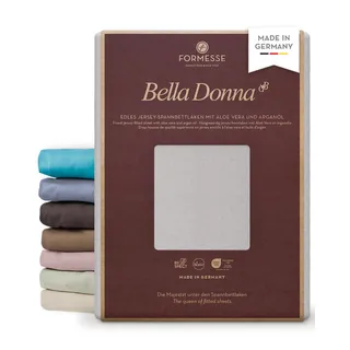 Bella Donna Jersey Alto edles Spannbettlaken Boxspring: glatt, kein Pilling | FORMESSE; Farbe Nebelgrau; 180x190-200x220cm, bis 45cm; 97% Baumwollzwirn, 3% Elastan; Aloe Vera&Arganöl, intensive Farben