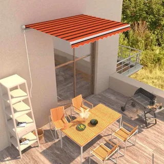 The Living Store Einziehbare Markise Handbetrieben 300 x 250 cm Orange und Braun