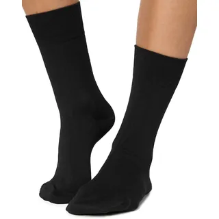 Nur Die Bambus Thermo Socke dicke warme weiche Wintersocke Thermosocke atmungsaktiv Damen, schwarz, 39-42
