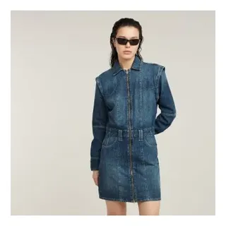 G-Star für Damen. D25362-D301-G334 Biker-Kleid blau (XL), Lässig, Denim, Langarm