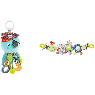 Lamaze Captain Calamari, Clip on Pram and Pushchair Newborn Baby Sensory Toy & Fehn Kinderwagenkette Baby Mobile Raupe COLOR Friends