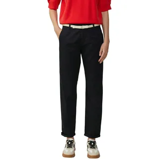 s.Oliver Chinohose S.OLIVER, Damen, Gr. 42, N-Gr, schwarz, Web, Obermaterial: 98% Baumwolle, 2% Elasthan, unifarben, lang, Hosen Chinohose, mit Gürtel