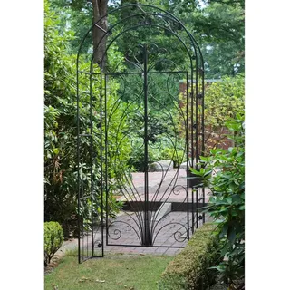 Garden Pleasure Rankbogen mit Tor 108 x 40 cm Braun