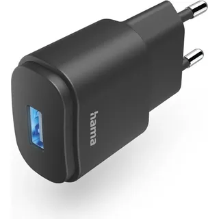 Hama USB-Ladegerät, USB-A-Netzteil, Universaladapter, LED-Anzeige, 6 W, Schwarz