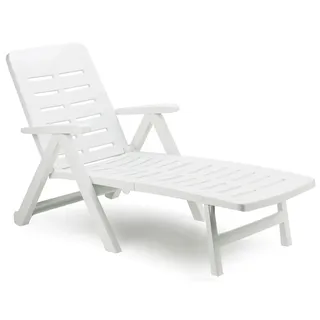 PROGARDEN Smeraldo Klappliege 189 x 72 x 96 cm Weiß
