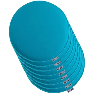 Brandsseller 8er Set Sitzkissen aus Filz Ø 35x2 cm – Robuste Stuhlauflagen für innen und außen, rundes Sitzpolster, strapazierfähiges Kissen für Stühle – Türkis