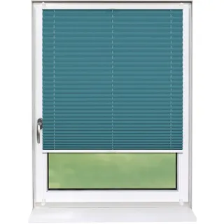 Deco-Raum Plissee Basic 60 x 150cm Klemmfix ohne Bohren , Petrol , Textil , 60x150 cm , Heimtextilien, Vorhänge, Plissees