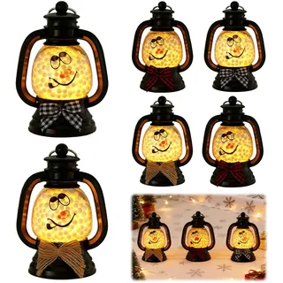 GAROMIA 6 Stück Mini Weihnachtsdeko Laterne Weihnachtslaterne Kleine Laterne Tischdeko Weihnachtslaterne LED Licht Weihnachtsdeko Weihnachten Deko innen Außen