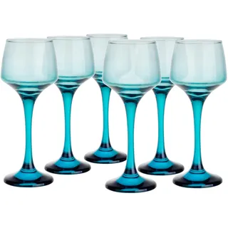 Glasmark Krosno Schnapsgläser 6er Set 75 ML Gläser Set Für Schnaps Vodka Glas Shots Likör Schnapsglas Shotgläser Likörgläser Geschenkset Wodka Türkis 6 x 75 ML