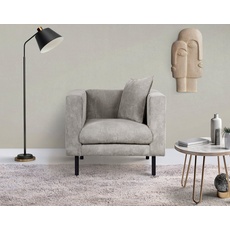 Bild von Guido Maria Kretschmer Home&Living Sessel »Lillibeth«, Zierkissen als Wendekissen 45x45 cm, in Samtoptik oder Cord, grau