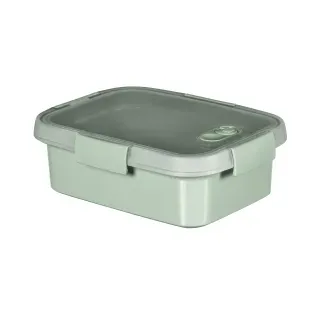 CURVER SMART TO GO ECO LUNCH Frischhaltedose, mit Besteck, Aufbewahrungsbox mit Löffel, Gabel und Messer aus recyceltem Polypropylen, Volumen: 1 Liter, Rechteckig