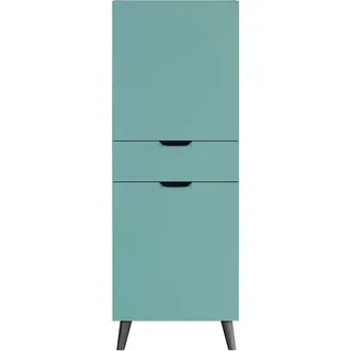 Andas Highboard »Mikkeline«, (1 St.), Stauraumschrank, B / H: ca. 49 / 140 cm, blau