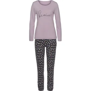 VIVANCE DREAMS Damen Pyjama lila, anthrazit-gemustert Gr.32/34