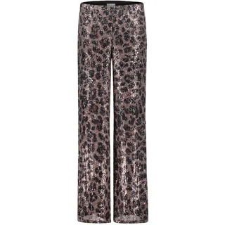 Marlene-Hose VERA MONT "Marlene-Hose mit Pailletten", Damen, Gr. 36, EURO, weiß (weiß, braun), Obermaterial: 100% Polyester PES., Hosen Marlene-Hose