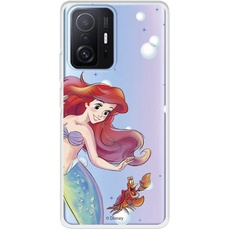 Schutzhülle für Xiaomi 11T - Xiaomi 11T Pro, offizielle Meerjungfrau, Arielle und Sebastian, Blasen, transparent, zum Schutz Ihres Handys, flexibles Silikon, offizielles Disney-Lizenzprodukt