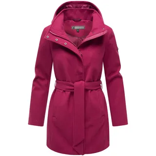 Kurzmantel MARIKOO "Kurzmantel Katalinaa 16", Damen, Gr. 3XL, lila (berry wine), Obermaterial: 90% Polyester PES. 10% Elasthan EL.  Obermaterial: Futter: 100% Polyester PES., Mäntel Kurzmantel