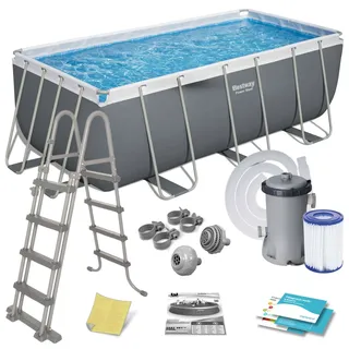 BESTWAY Steel Pro Max 412 x 201 x 122 cm inkl. Filterpumpe und Poolleiter